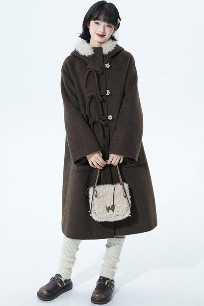 ソフトブラウンフーディコート