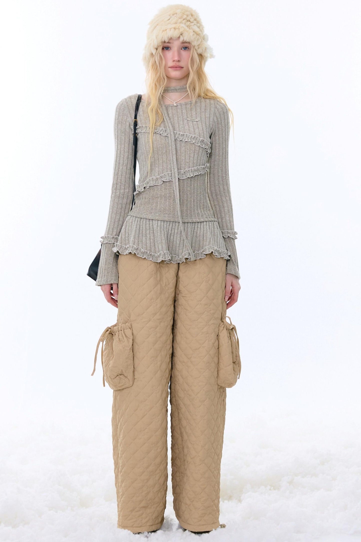 Irregular Ruffle Knit Top