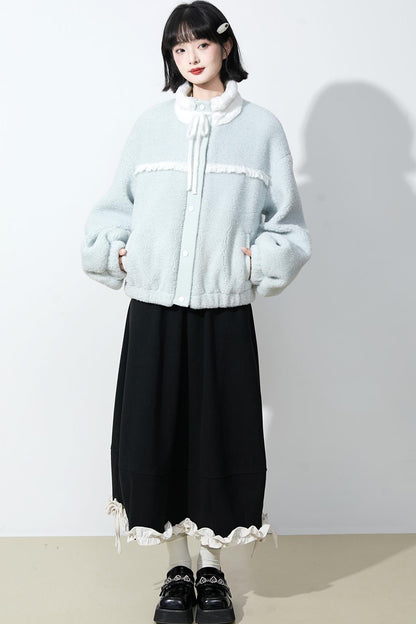 Soft mist blue longline coat