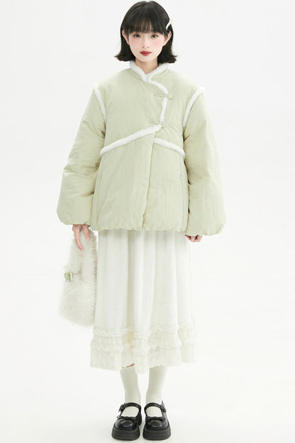 クリーミーラッフルヘムニットスカート