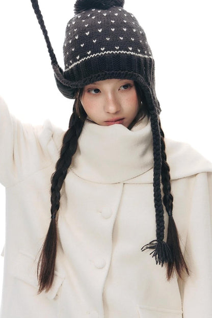 レトロトップス+プレッピープリーツスカート+スカーフ