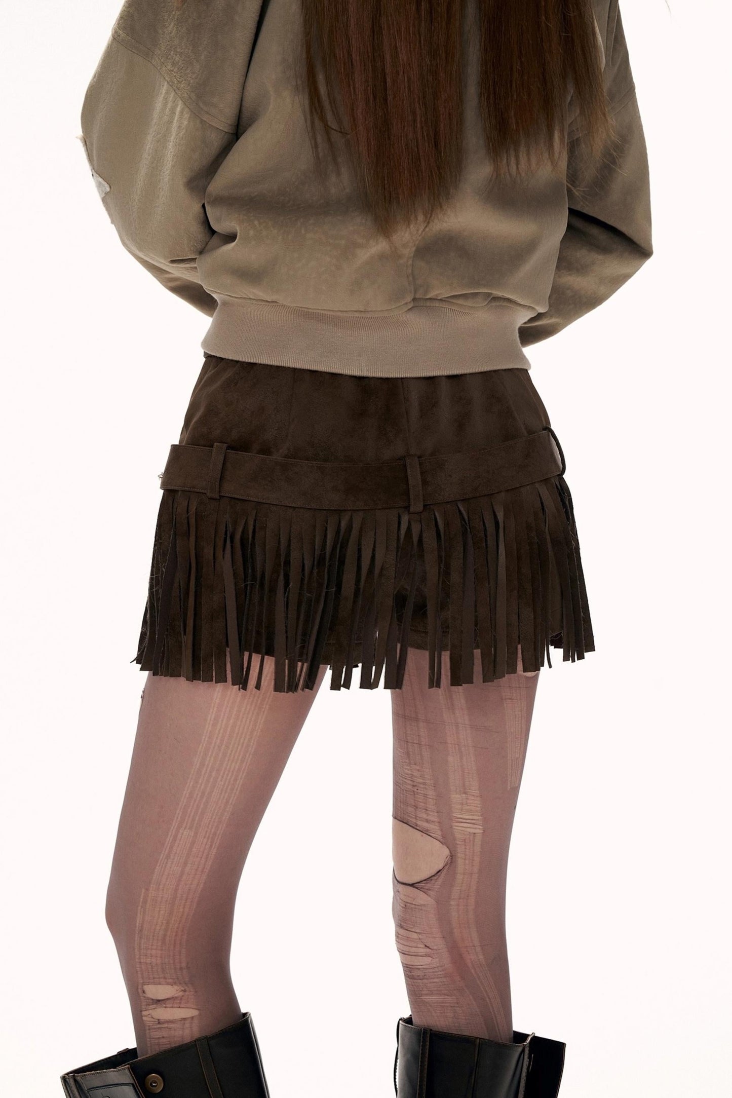 Suede Fringe Pants