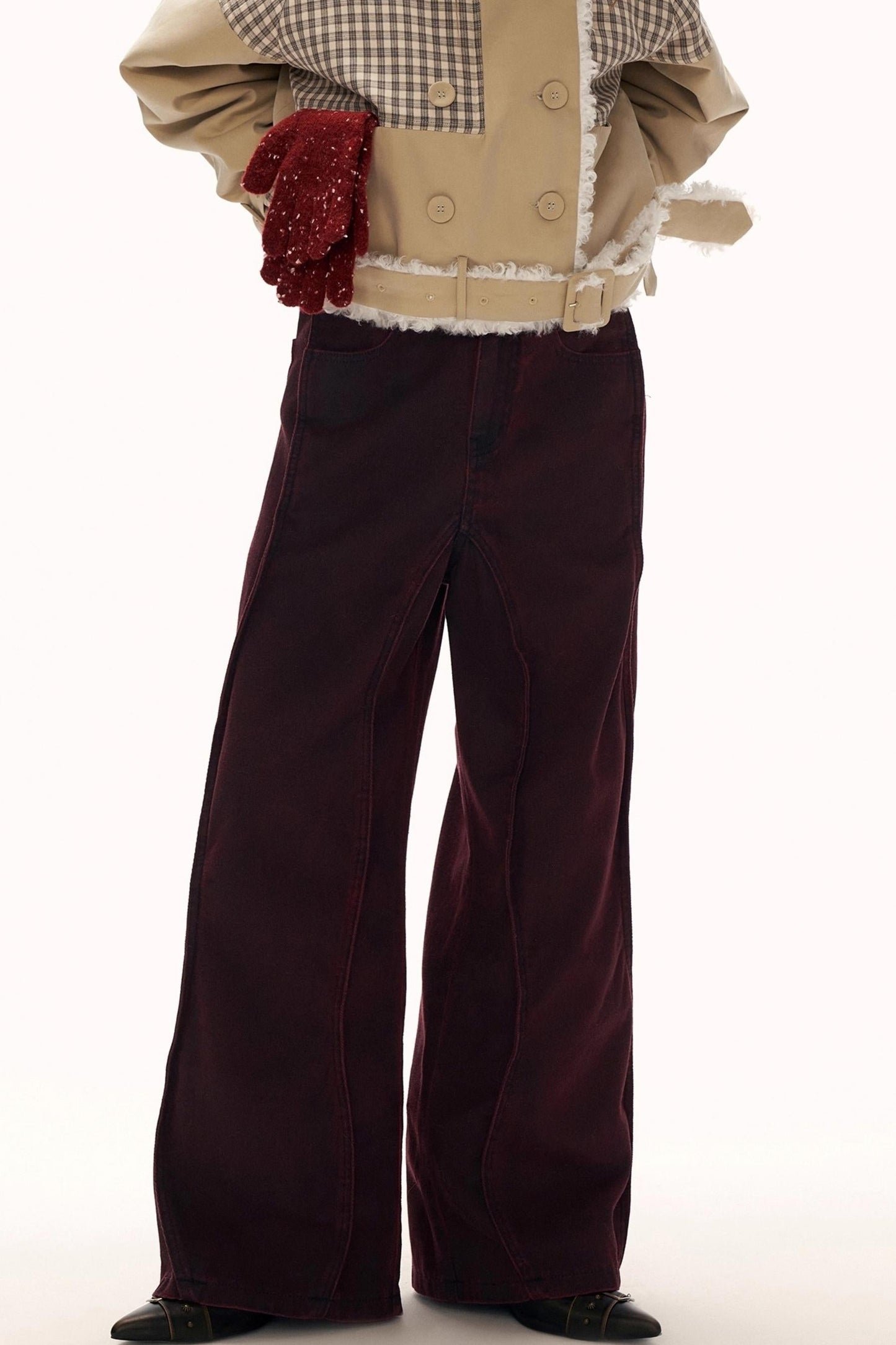 Black Wave Denim Pants