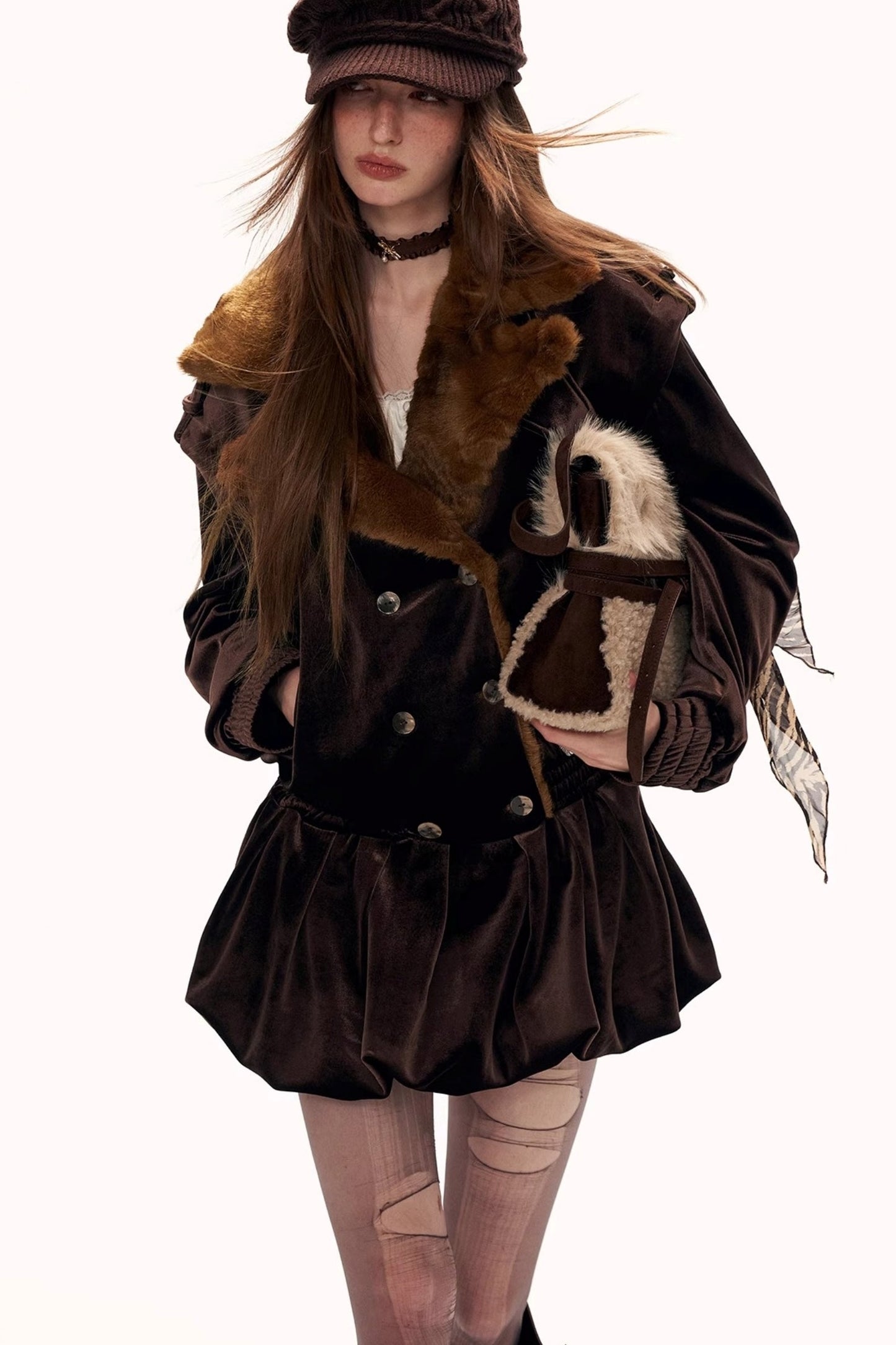 Floral Hem Patchwork Dress