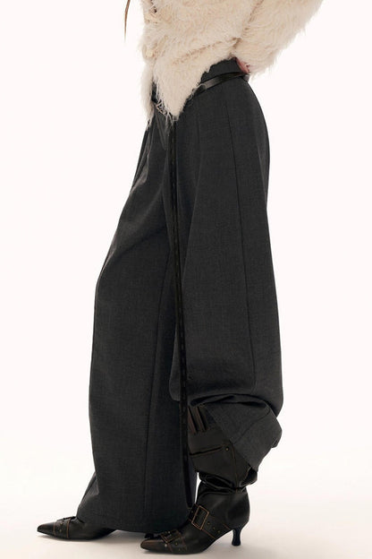 グレイフリースワイドレッグパンツ