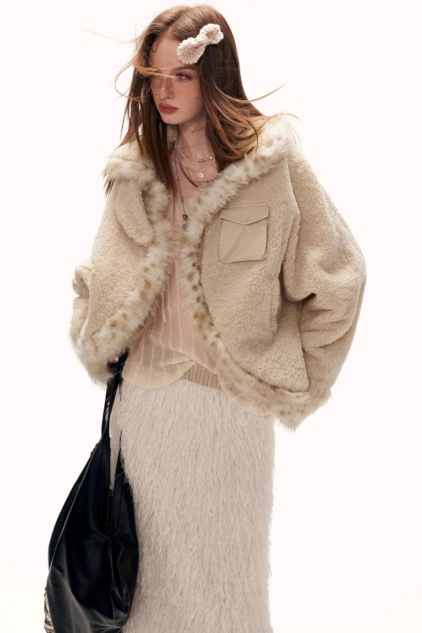 Batwing Sleeve Wool Coat