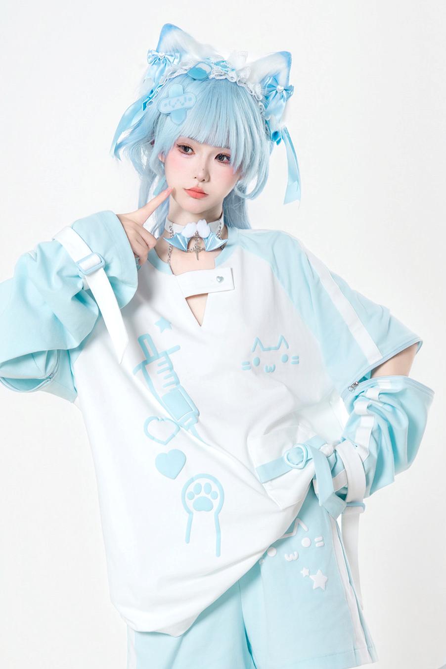 サブカルキャットサマーTシャツ+パンツ＋レッグカバー