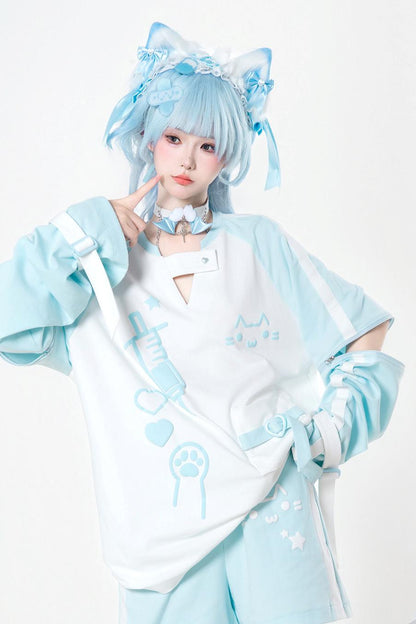 サブカルキャットサマーTシャツ+パンツ＋レッグカバー