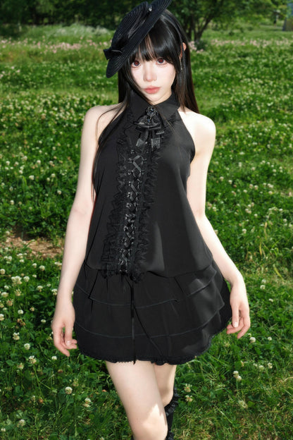 Mitternachtsgotik-Halterkleid