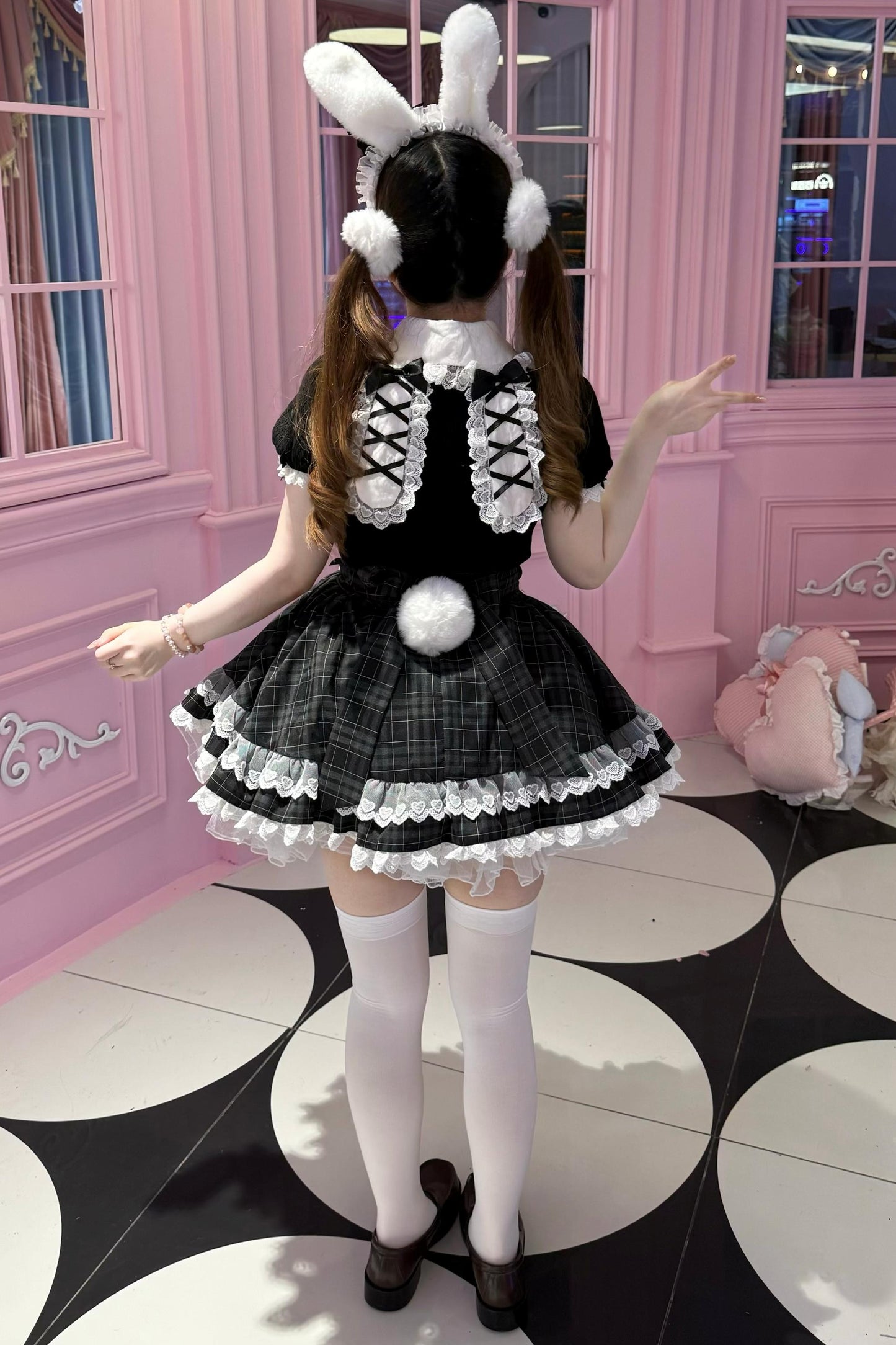 Bunny Ear Gothic Maid Jirai Kei Set