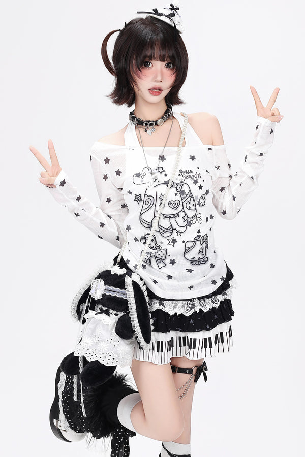 Star Puppy Summer Layered Top + Inner Vest
