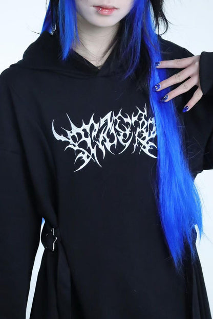 Dunkles subkulturelles Gothic-Kapuzenkleid