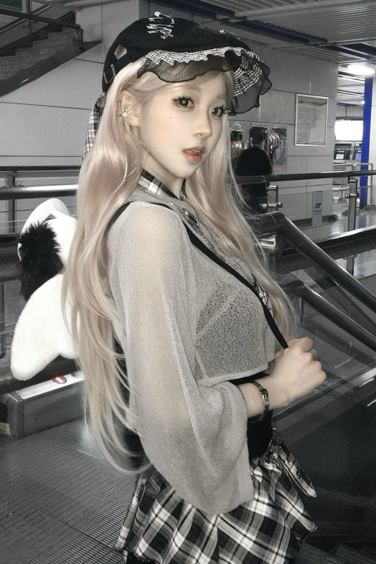 Bunny Ear Punk Plaid Beret