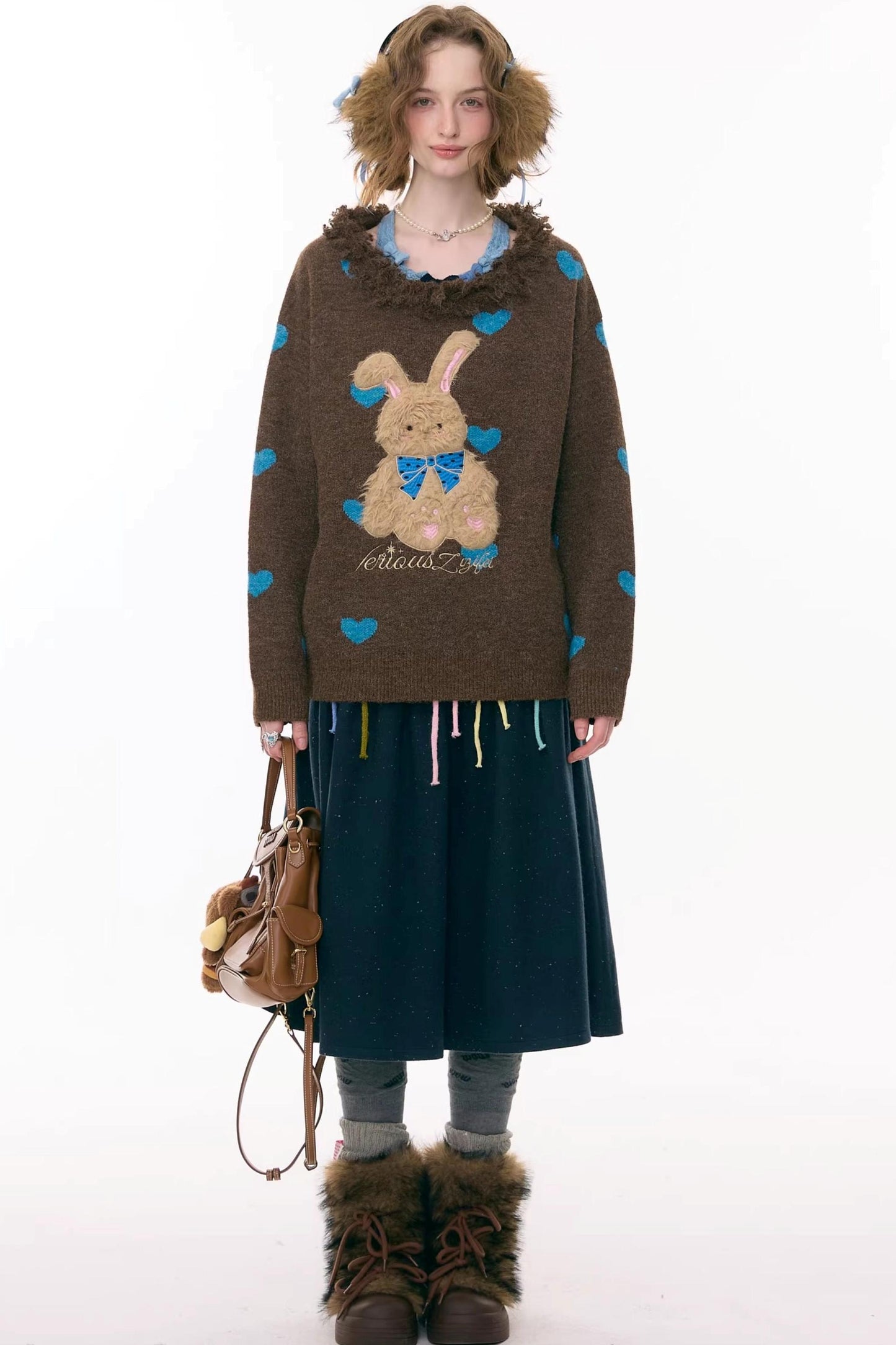 ラッフルドマルチカラーリボンスカート