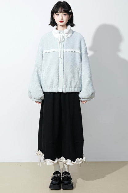 Soft mist blue longline coat