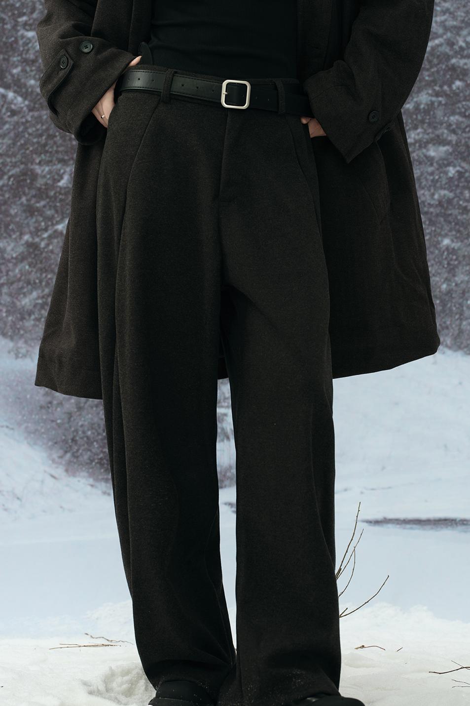 Solid color straight pants