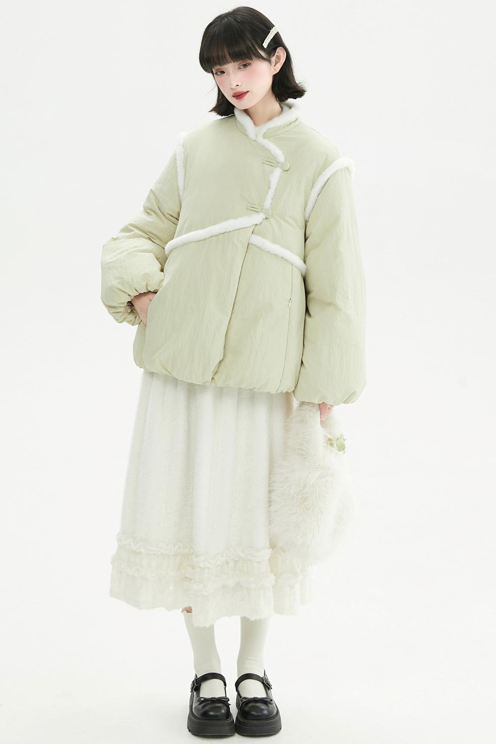 クリーミーラッフルヘムニットスカート