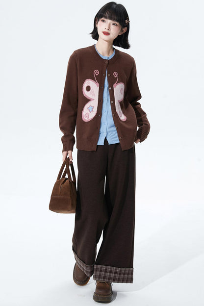 Butterfly Jacquard Knit Cardigan