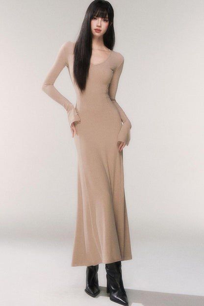 デザイアニットVネックドレス