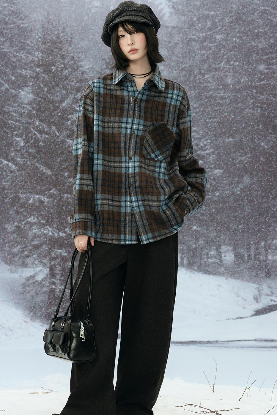 プレイドロングスリーブシャツ