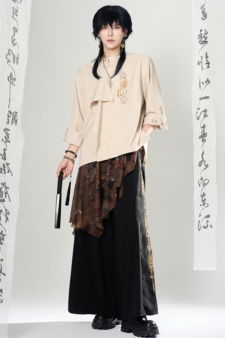 Lagenlook-Set mit weiter Hose im China-Stil