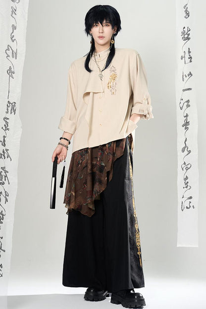 Lagenlook-Set mit weiter Hose im China-Stil