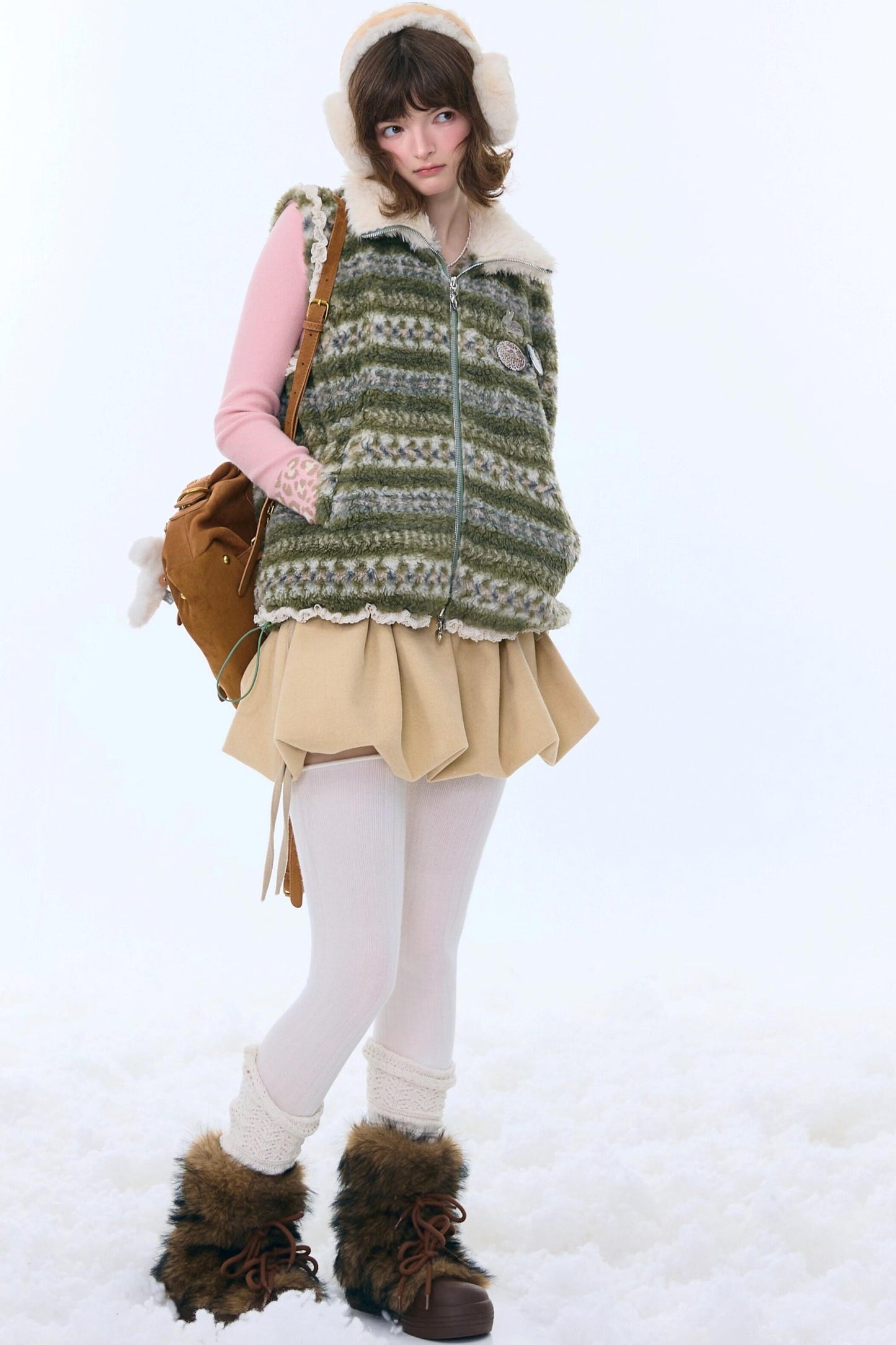 Retro Fair Isle Fleece Vest