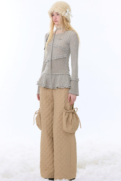 Irregular Ruffle Knit Top