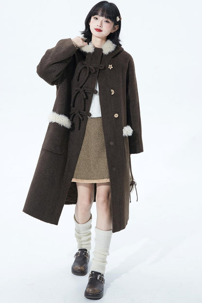 ソフトブラウンフーディコート