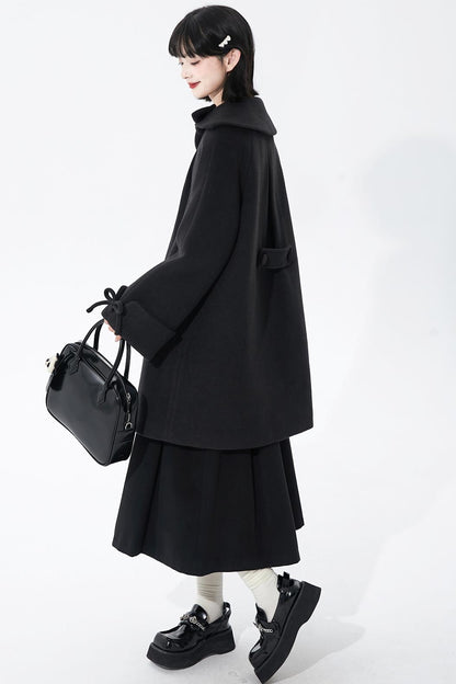 インクダイアシンメトリーウールコート