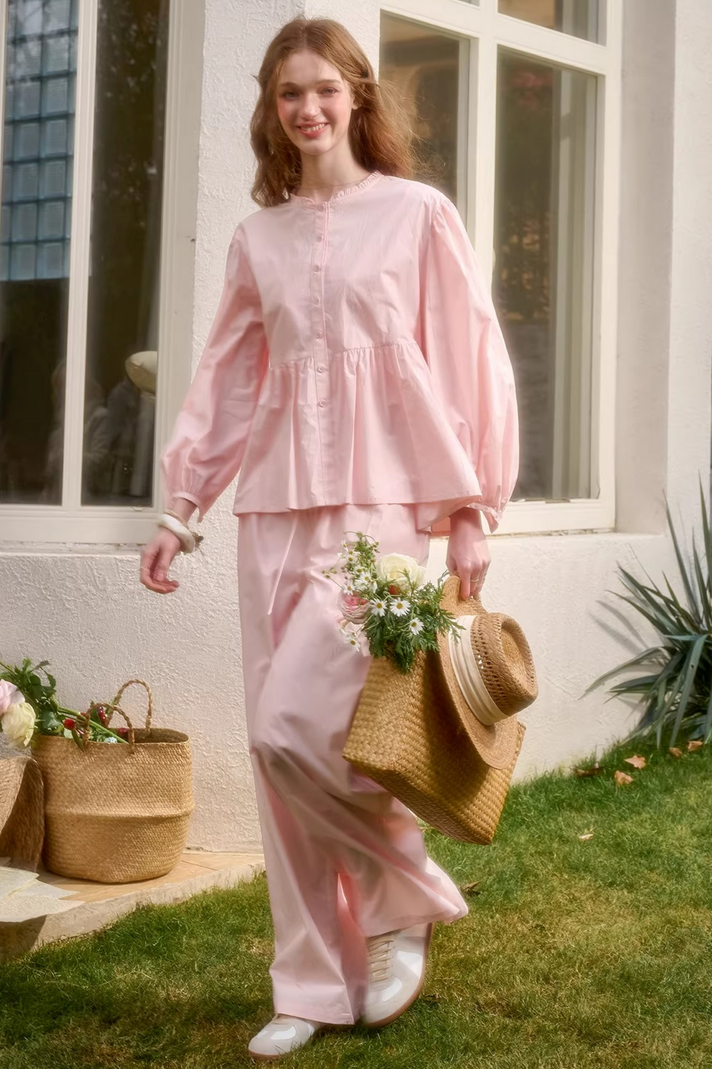 ベビーピンクスイートドレス+シャツ