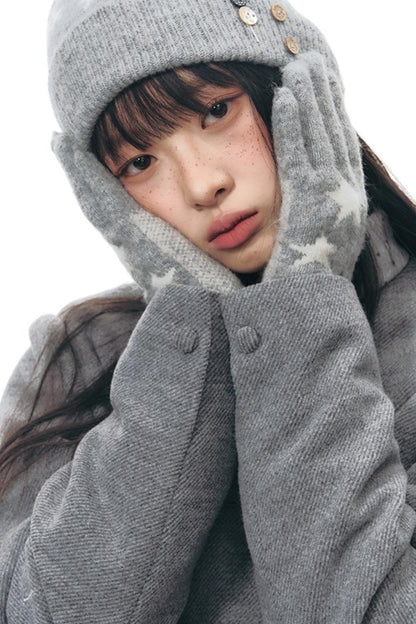 レトロトップス+プレッピープリーツスカート+スカーフ