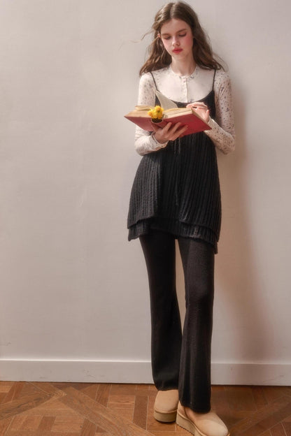 レトロスイートトップス+スリムパンツ