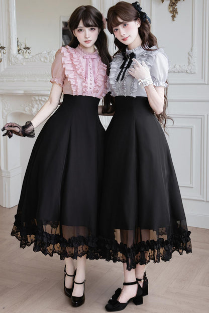 Klassisches Prinzessinnen-Langkleid + Schleifenaccessoire mit Strasssteinen