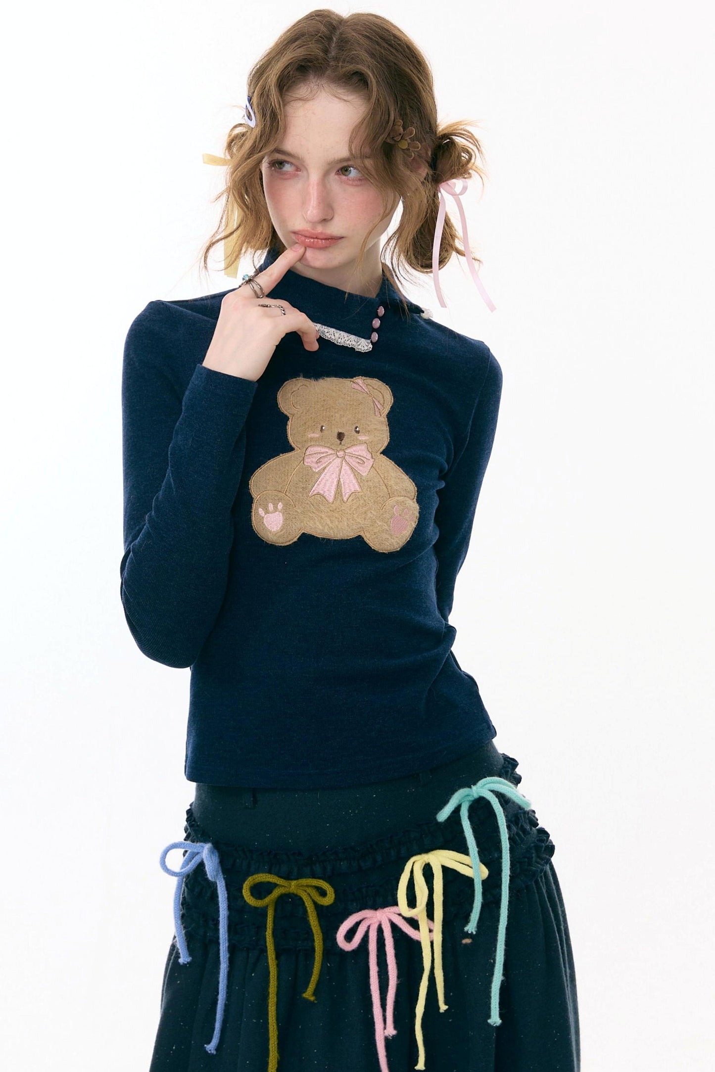 Sweet Bear Ribbon Tops