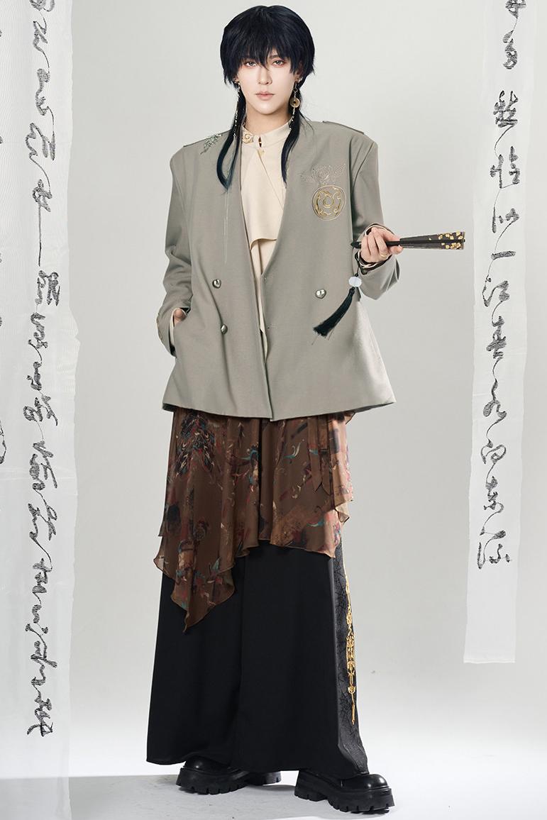 Lagenlook-Set mit weiter Hose im China-Stil