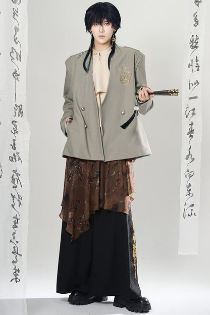 Lagenlook-Set mit weiter Hose im China-Stil