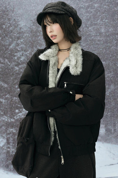 Fox Fur Collar Cotton Jacket