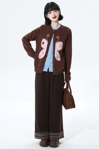 Butterfly Jacquard Knit Cardigan