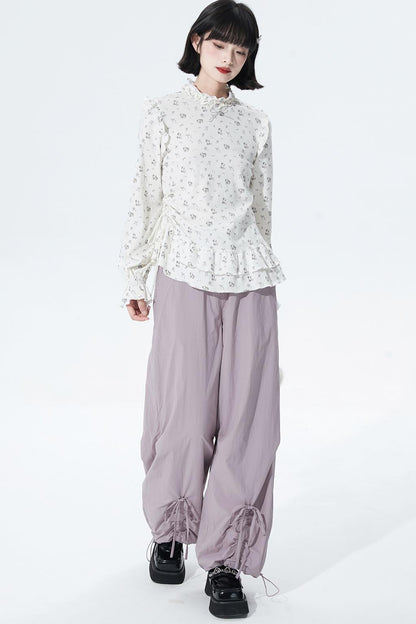 ホワイトパピーモチーフニットトップ