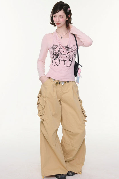 Rabbit Print Halter Top