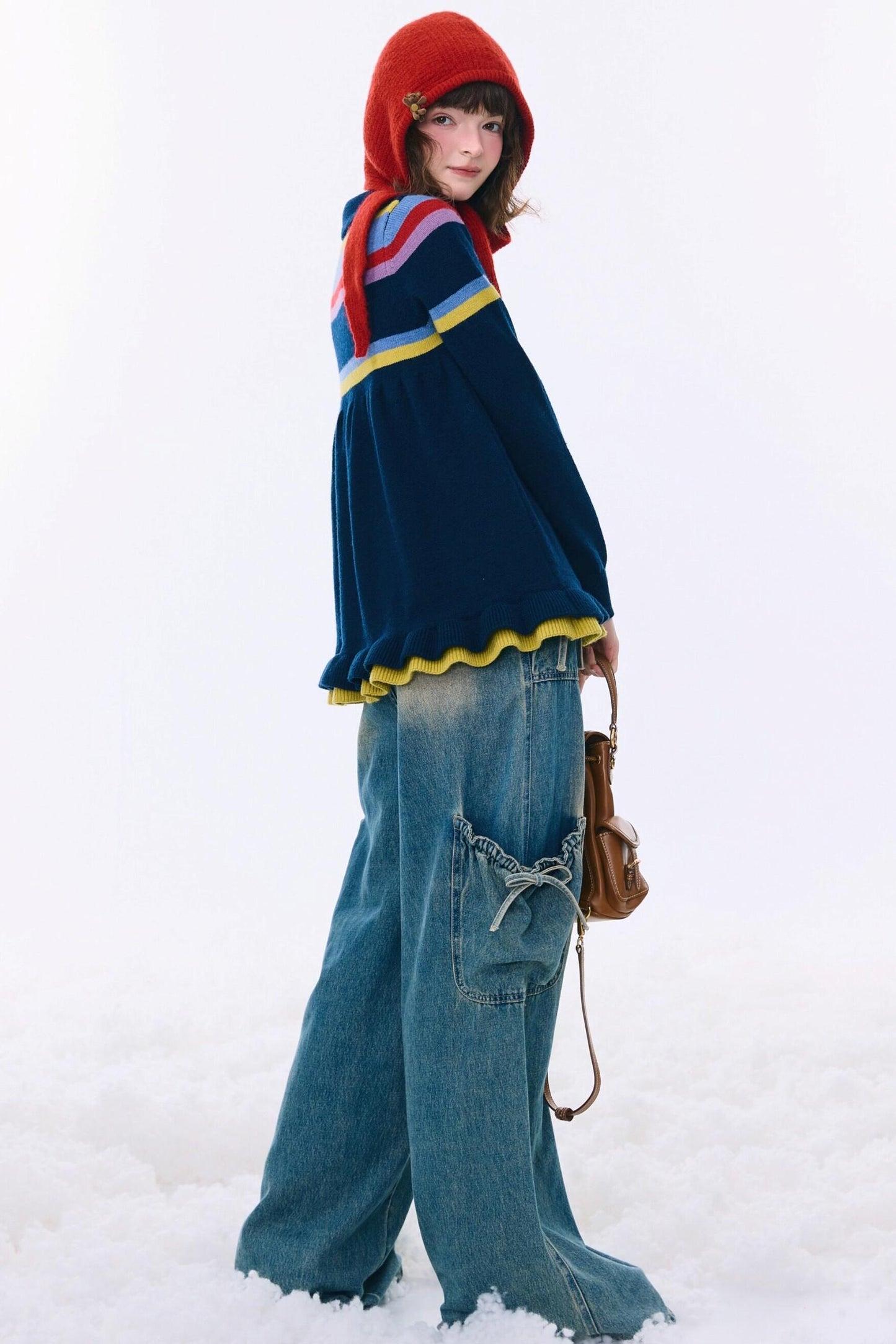 Contrast Striped Knit Sweater