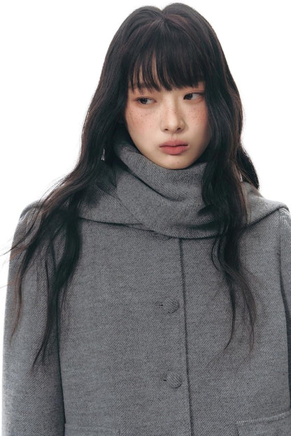 レトロトップス+プレッピープリーツスカート+スカーフ