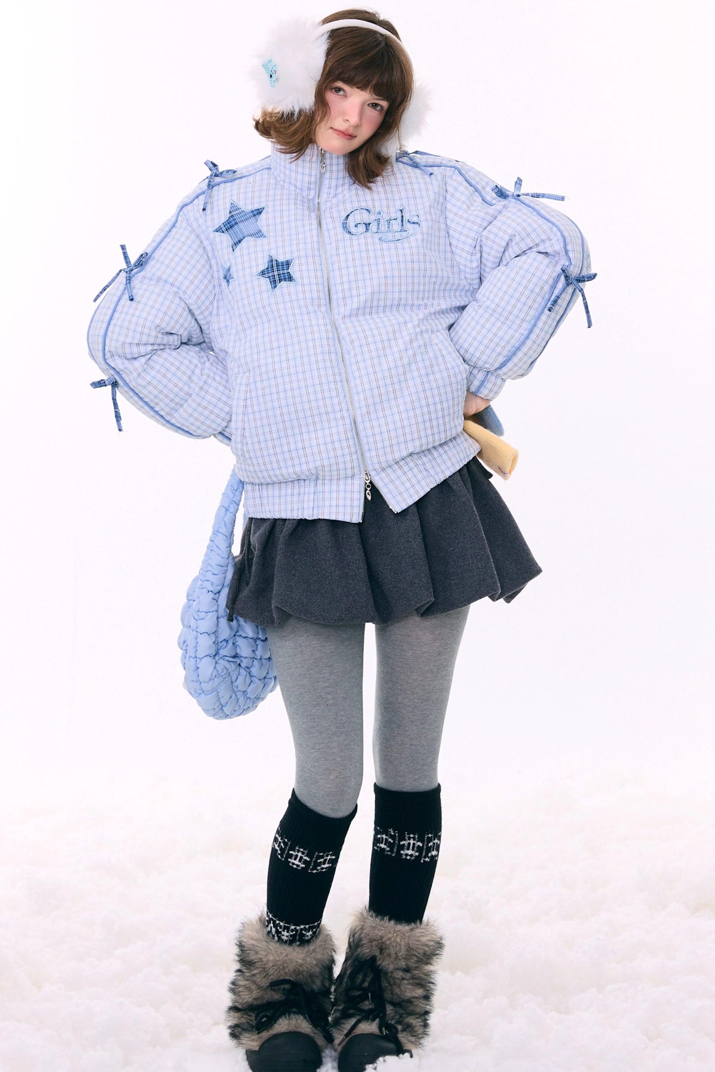 Check Star Down Jacket