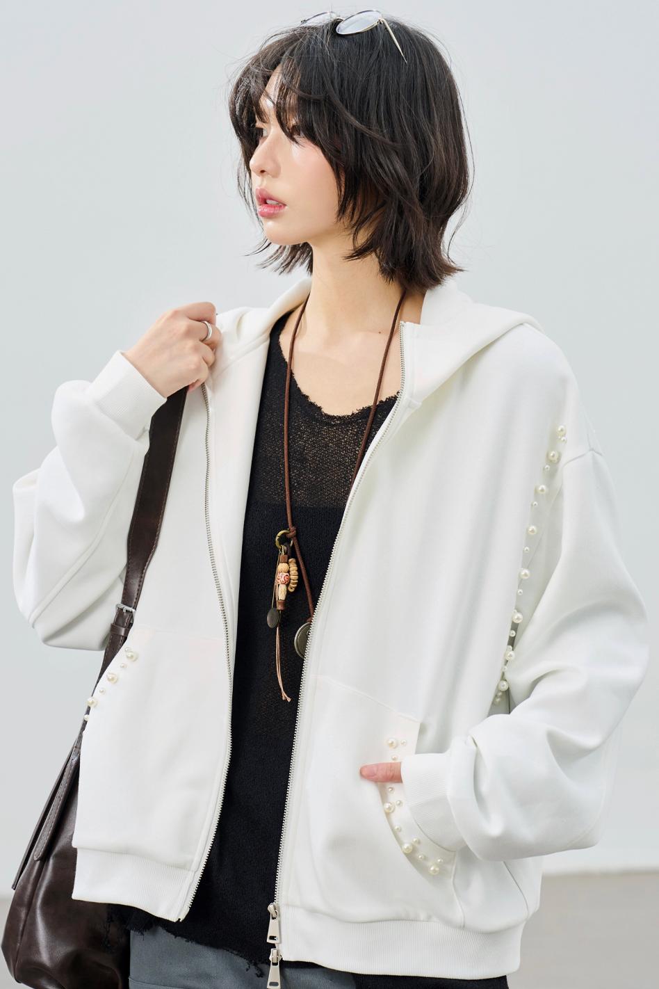 Hooded Ear Loose Fit Jacket