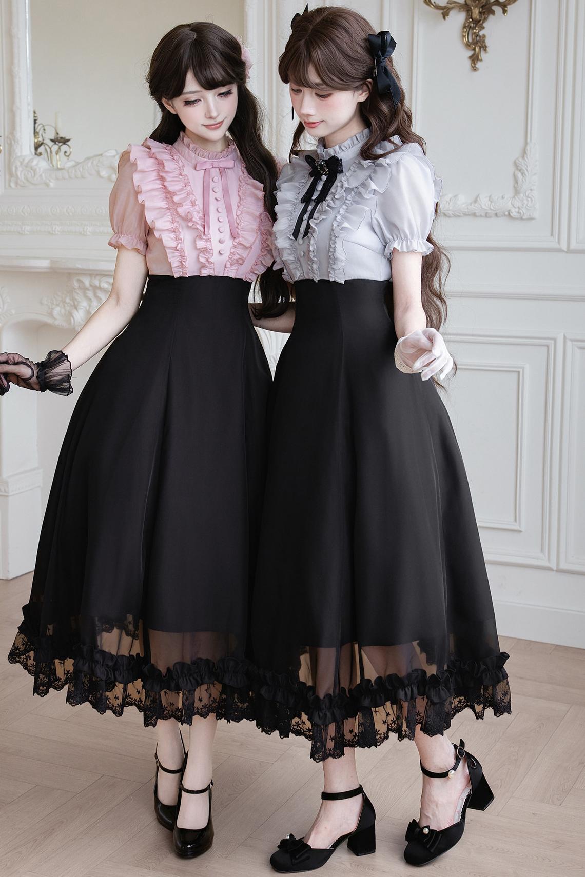 Klassisches Prinzessinnen-Langkleid + Schleifenaccessoire mit Strasssteinen
