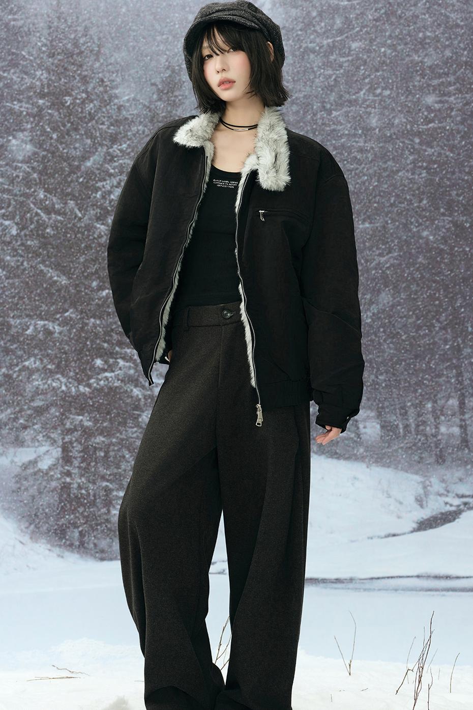 Fox Fur Collar Cotton Jacket