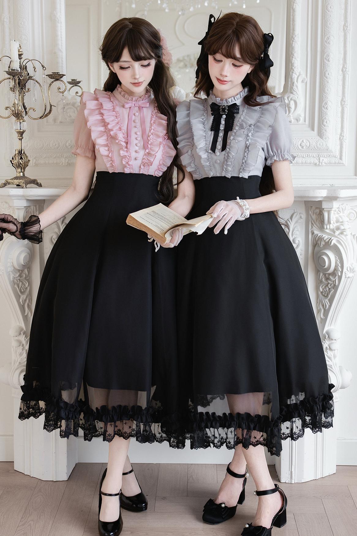 Klassisches Prinzessinnen-Langkleid + Schleifenaccessoire mit Strasssteinen