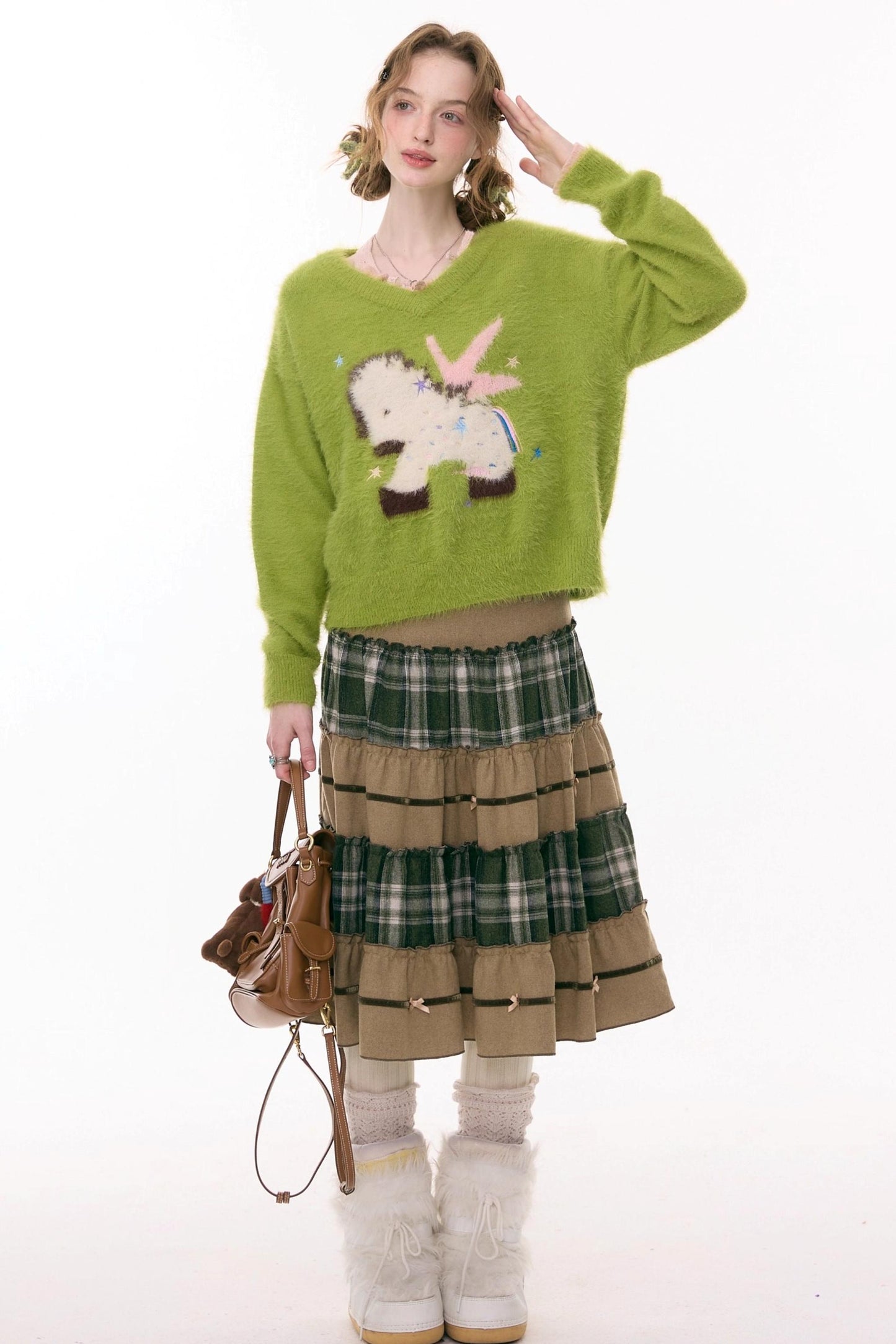 Retro Girly Plaid Skirt