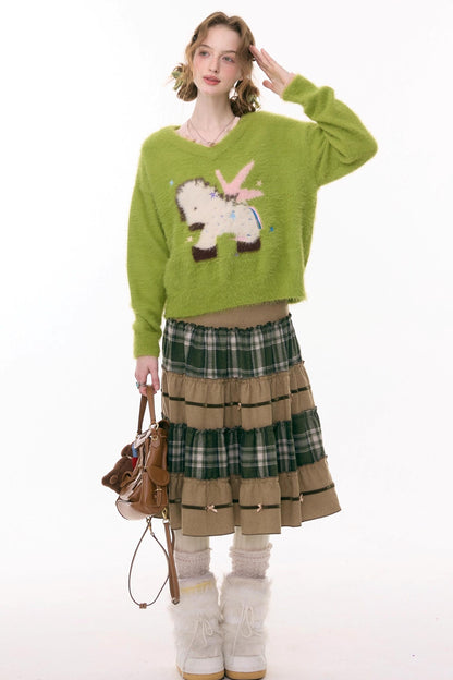 Retro Girly Plaid Skirt